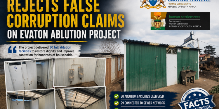 Human Settlements Rejects Corruption Claims Over 24 Million Evaton Sanitation Project