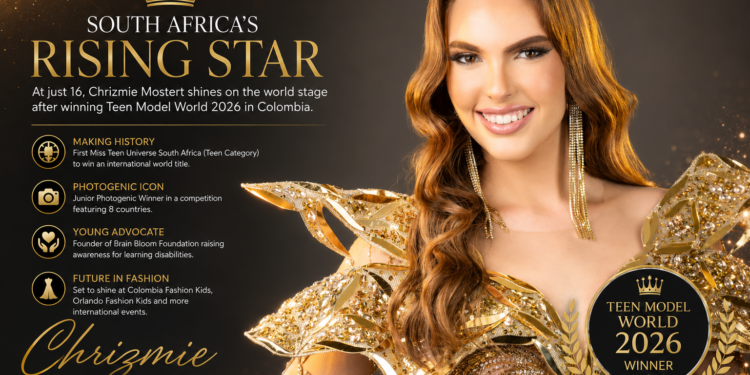 South Africa’s Chrizmie Mostert Makes History After Winning Teen Model World 2026 in Colombia