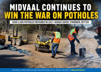 Midvaal ramps up pothole repairs as municipality closes more than 2,500 potholes in July